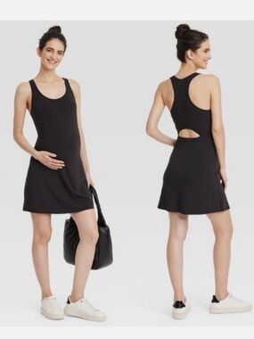 Ingrid & Isabel Black Racerback Maternity Tank Dress